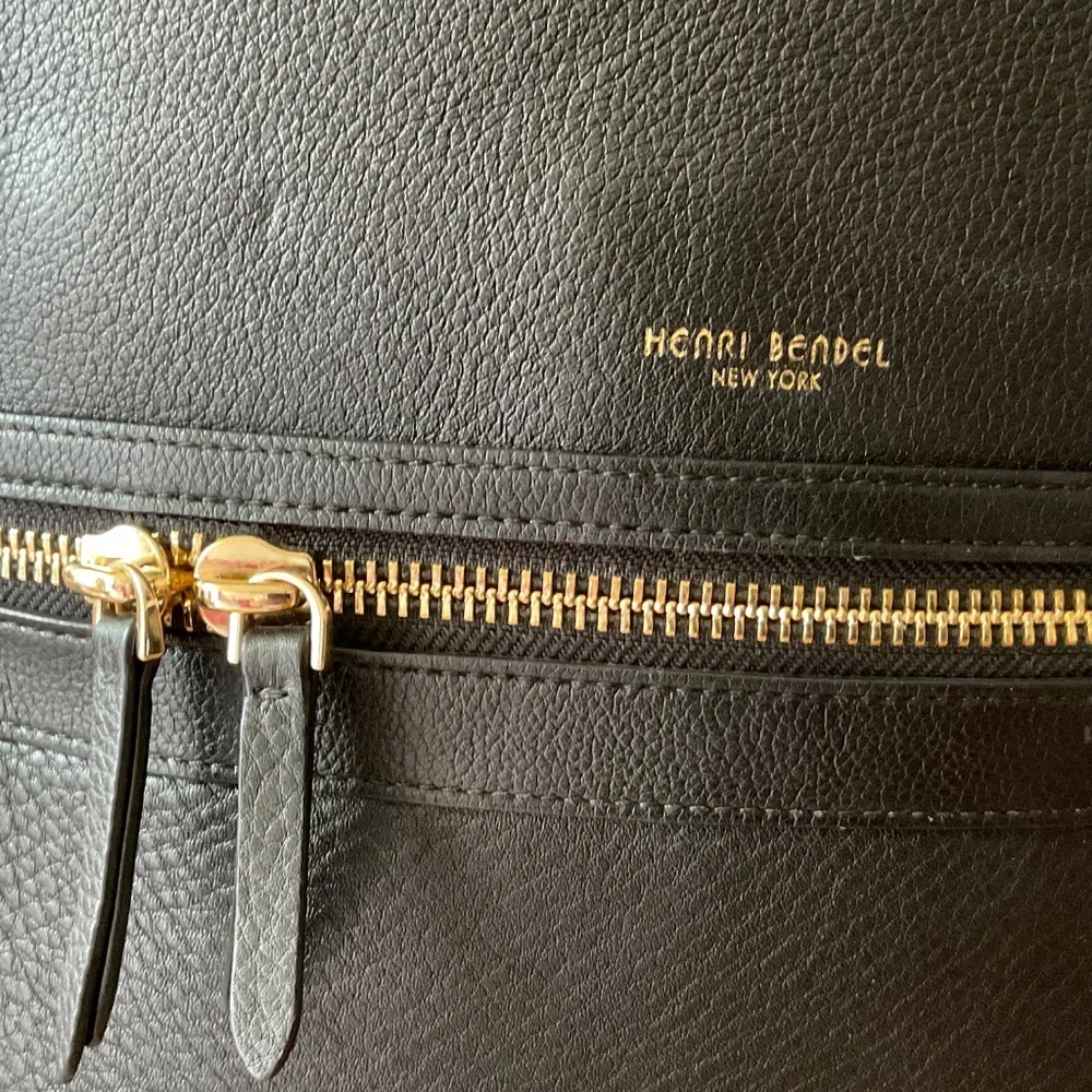 Henri Bendel Soho Black Pebble Leather Backpack
